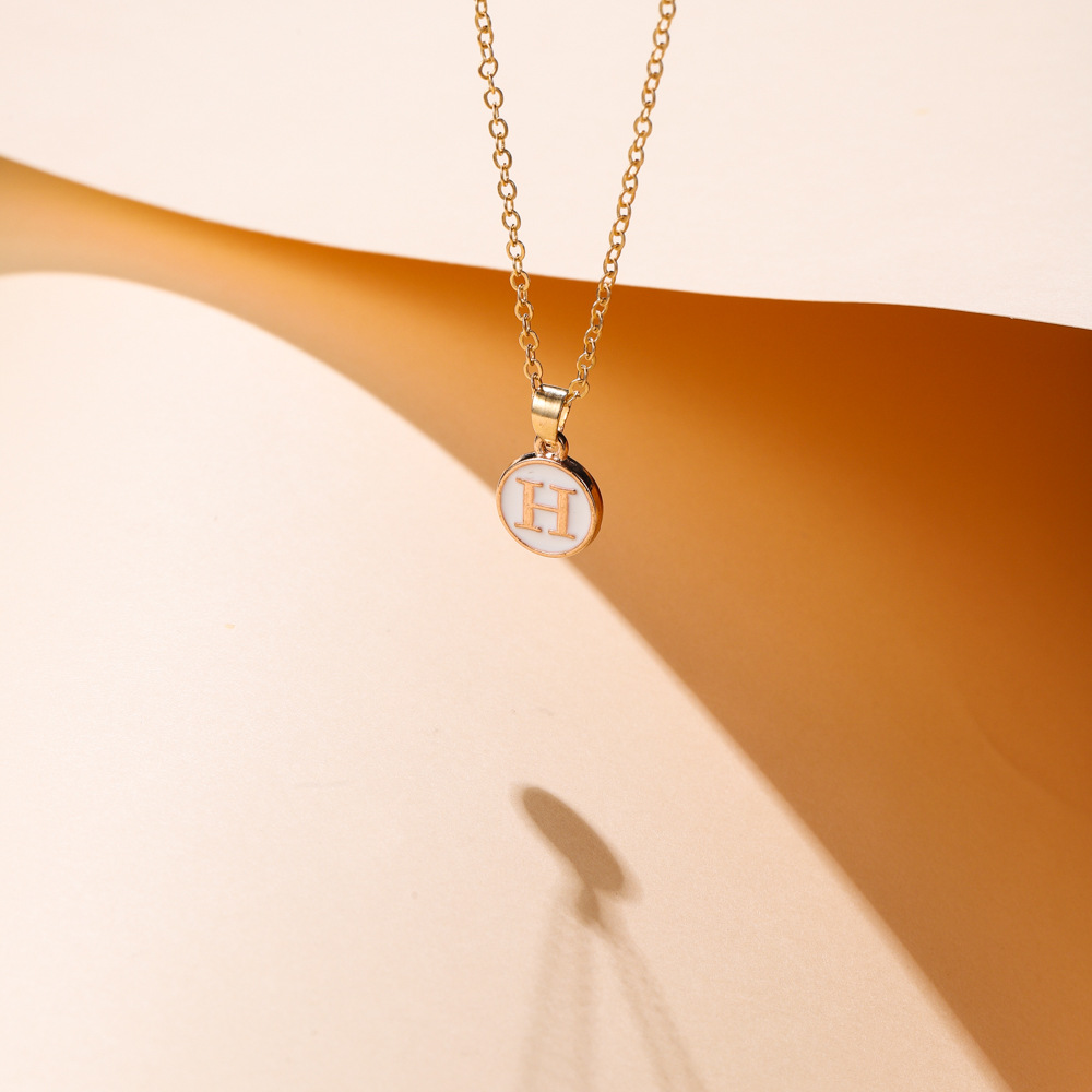 跨境热销金色26字母O字链项链女 情侣名字挂坠厂家现货批发 优雅时尚首饰精品详情10