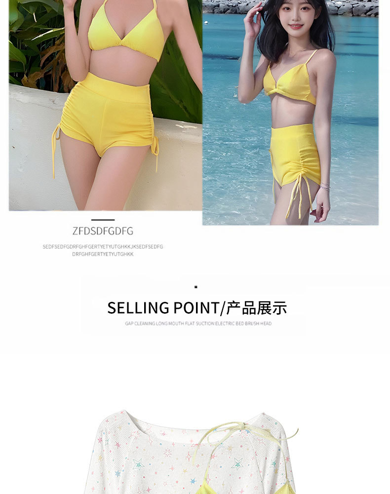 Swimsuit Women 2025 New style Two-piece Bikini Three-piece set with star print long-sleeved Sun protection vacation Bikini -125152 pic 15