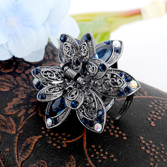 跨境货源女士发饰 抓夹 水晶发爪 速卖通合金头饰 水钻发夹详情10