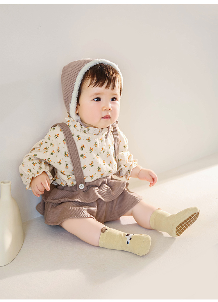 秋冬季无骨宝宝袜子棉婴幼儿童防滑底地板袜卡通中筒耳朵大版点胶详情15