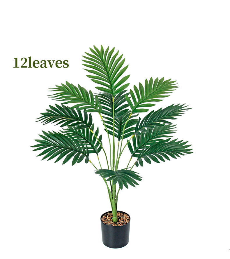 Cross-border artificial green plants, Chrysalidocarpus lutescens, palm leaf potted plants, indoor and outdoor home decoration, iron leaf artificial tree bonsai pic 21
