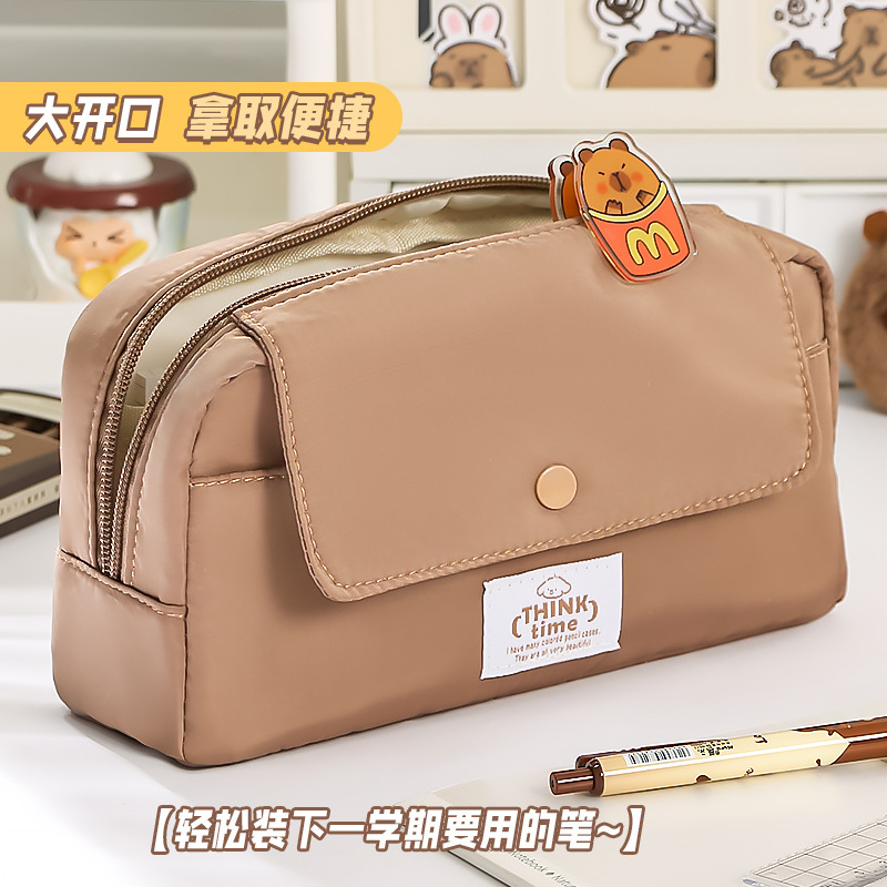 大容量透明笔袋美拉德大容量铅笔盒小学生新款多功能设计感文具袋详情3