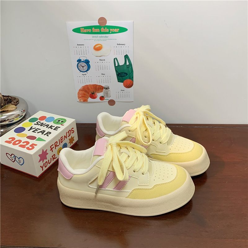 小众甜美厚底板鞋女款2025春秋季百搭德训鞋内增高休闲运动小白鞋详情18