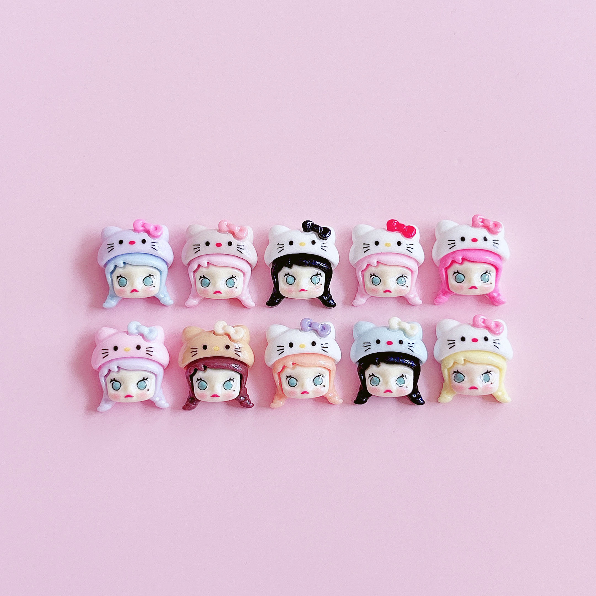 Gold pink cat hat, cute kid series diy hairpin accessories, handcrafted creative design, and decorative materials pic 22