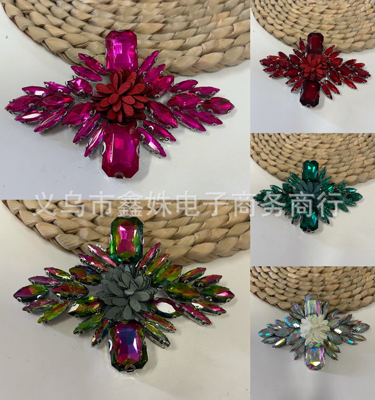 Handmade DIY water drill splicing glass drill diamond-shaped small flower clothing decoration pic 12