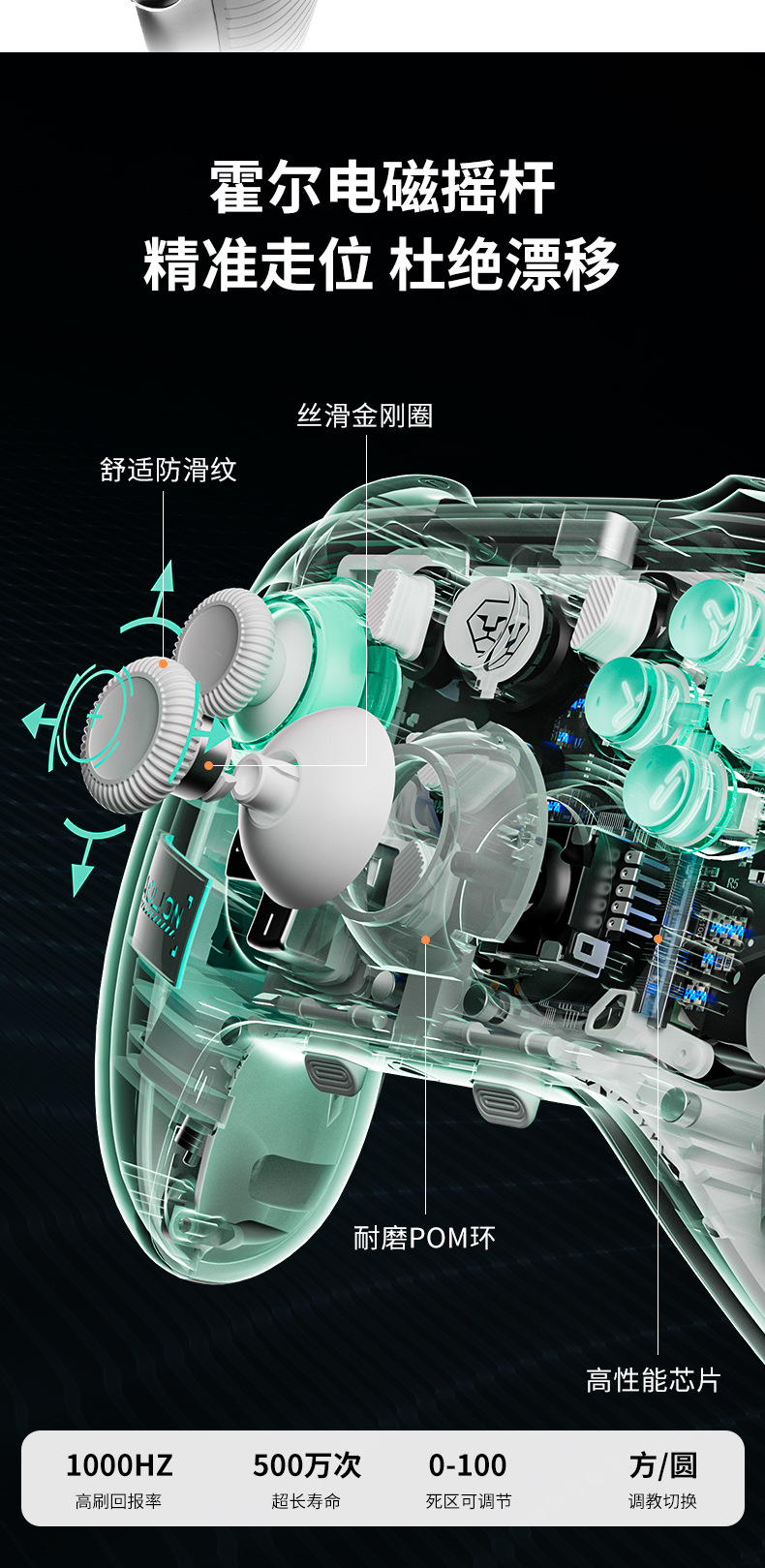澳加狮K20游戏手柄Switch2双霍尔磁吸面壳pc游戏手柄三挡线性扳机详情13