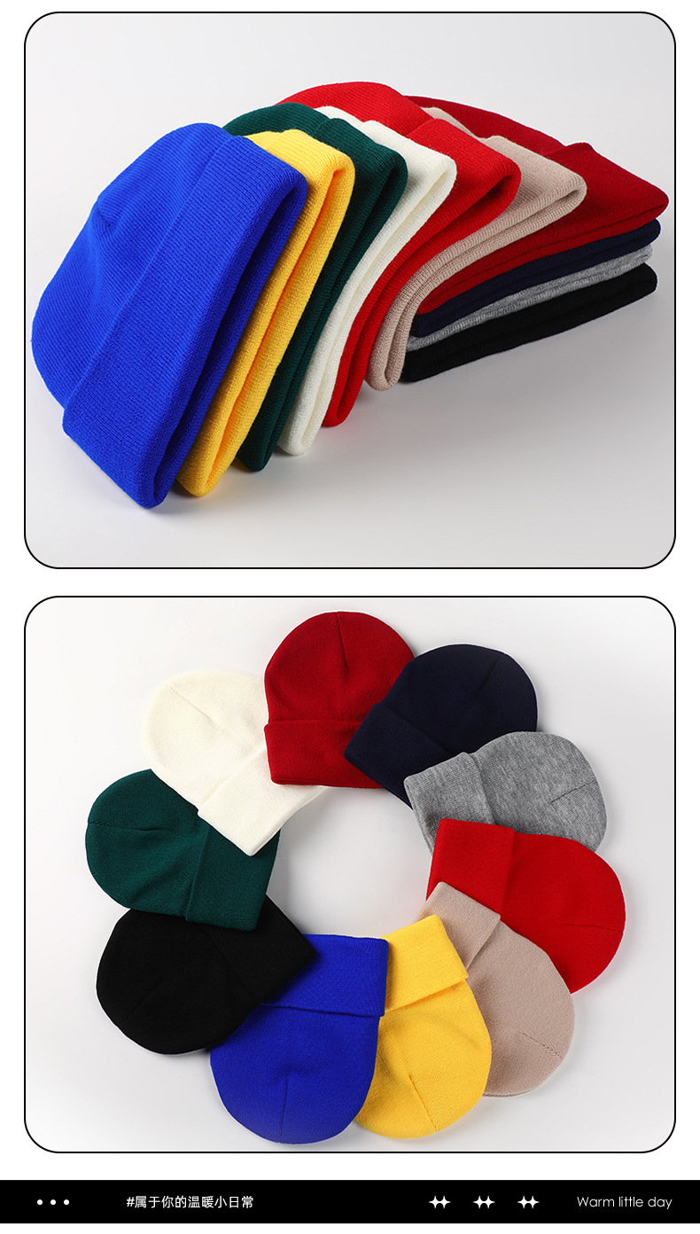 360针光板针织帽跨境专供秋冬亚马逊保暖滑雪帽大头围成人护耳帽详情12