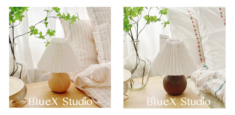 Pleated table lamp, ins Nordic ceramic bedside lamp, warm, romantic, simple, ins style, girlish, high-end and retro pic 24