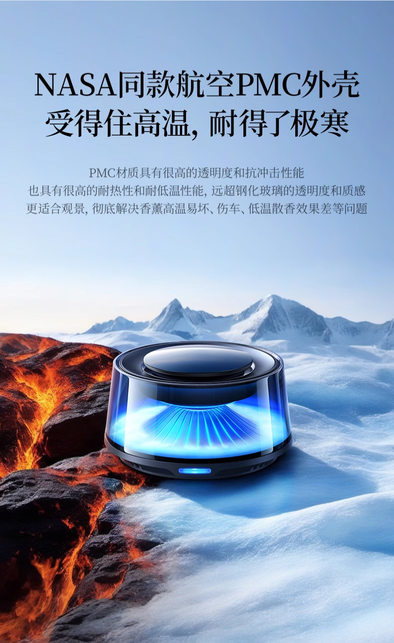 大牌同款雪山云雾景观香薰汽车香氛装饰摆件高级感富士山车载香薰详情18