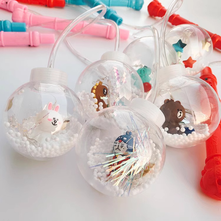 Internet-famous luminous hand-held bouncy ball lanterns, transparent flashing cartoon balls, night market square street stalls, Douyin cool toys pic 18