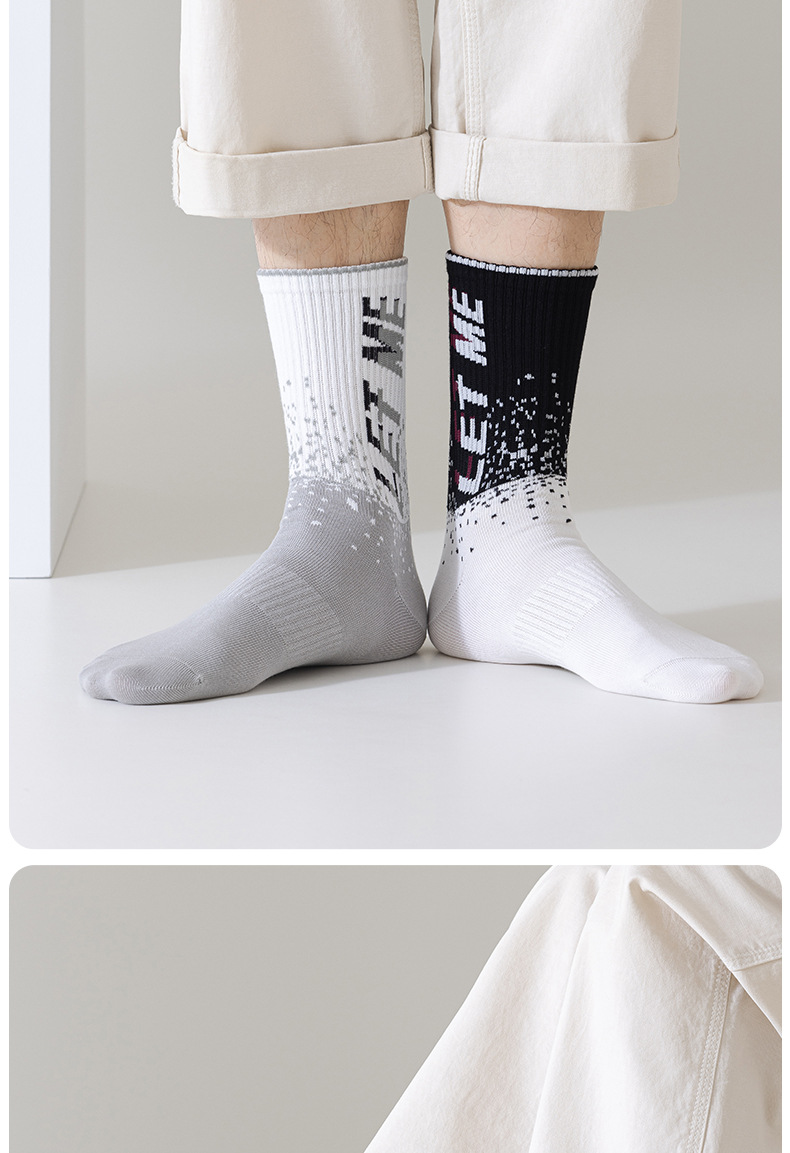 诸暨男款运动袜中筒棉袜7A抗菌防臭耐磨青少年篮球休闲男袜详情13