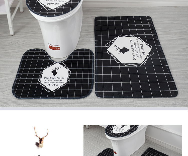 Entrance carpet, absorbent floor mat, thickened door mat, floor mat, staircase anti-slip mat, toilet and bathroom three-piece set in stock for wholesale pic 2