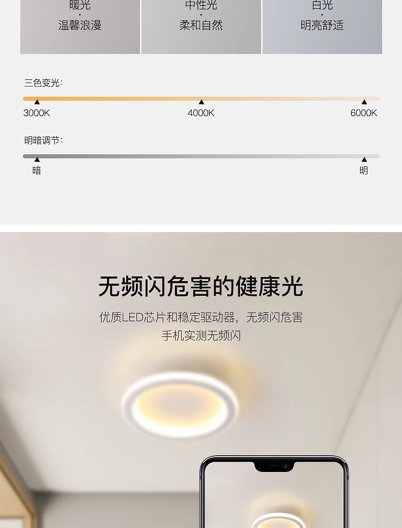 入户玄关过道灯现代简约走廊阳台吸顶灯创意极简方形圆形衣帽间灯详情7