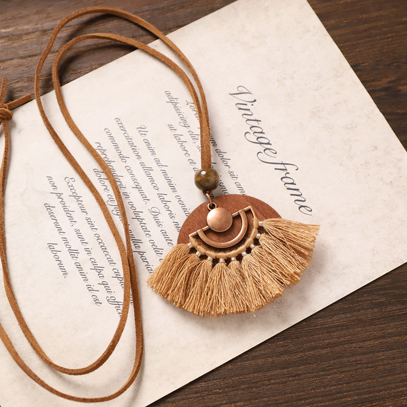 Bohemian ethnic style long necklace, retro exotic style Suzhou sweater chain, niche new Chinese-style accessory for women pic 13