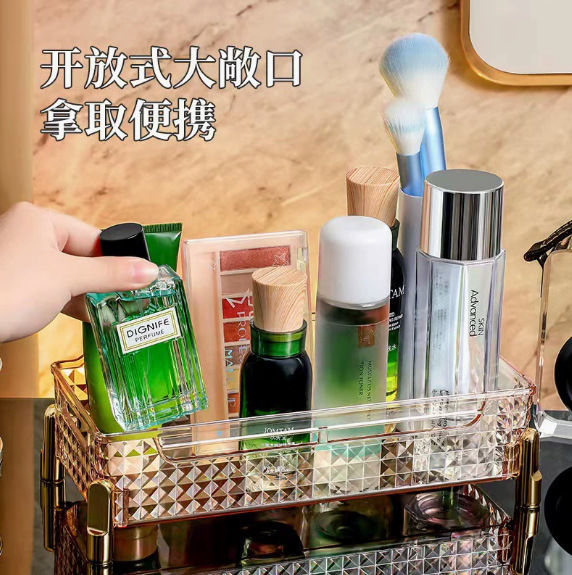 Cross-border Internet celebrity best-selling cosmetics storage box, high appearance level desktop storage rack, mask and skin care products miscellaneous storage rack pic 1