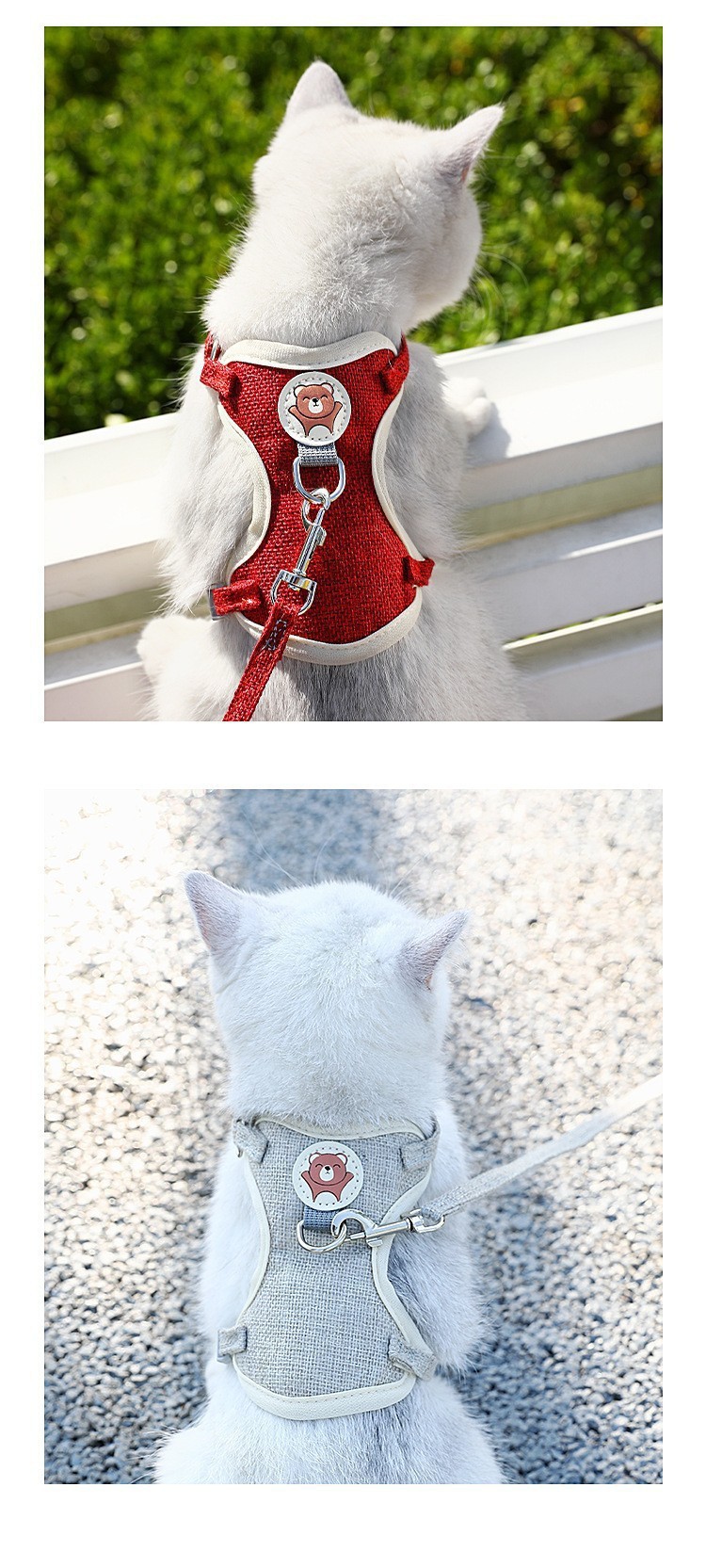 Wholesale of new cross-border pet chest and back strap vest style cat leashes and small and medium-sized dog anti-escape leashes pic 10