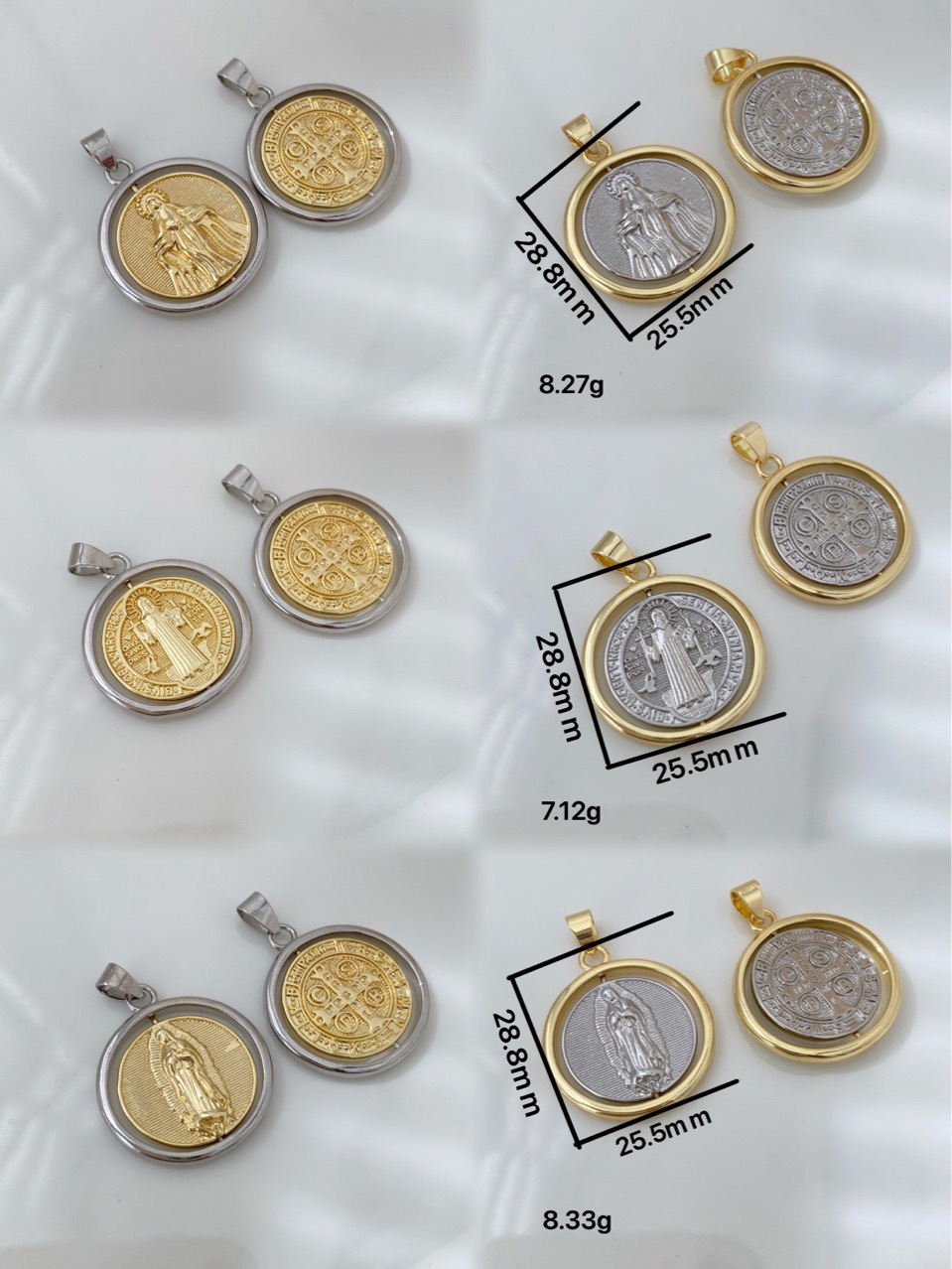 新品欧美时尚复古圆形耶稣O字链项链创意金银色圣母项链饰品详情2