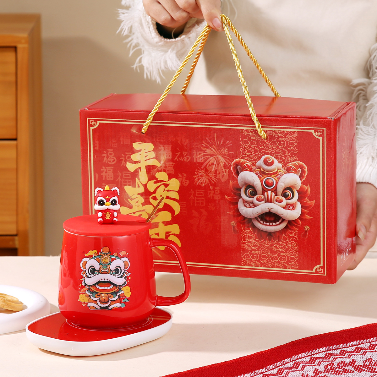 55度恒温杯礼盒套装暖暖陶瓷杯马克杯印制LOGO开业活动年会礼品详情3