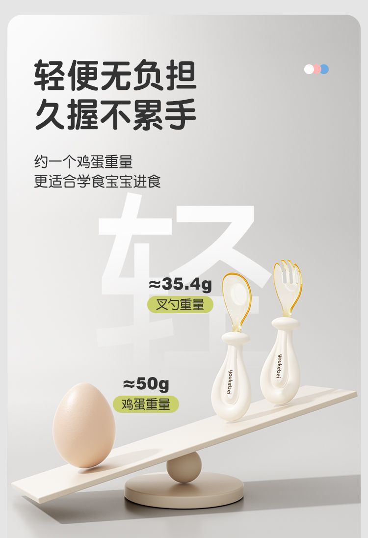 元宝勺PPSU辅食勺子自主进食6个月以上宝宝训练叉勺儿童餐具套餐详情17