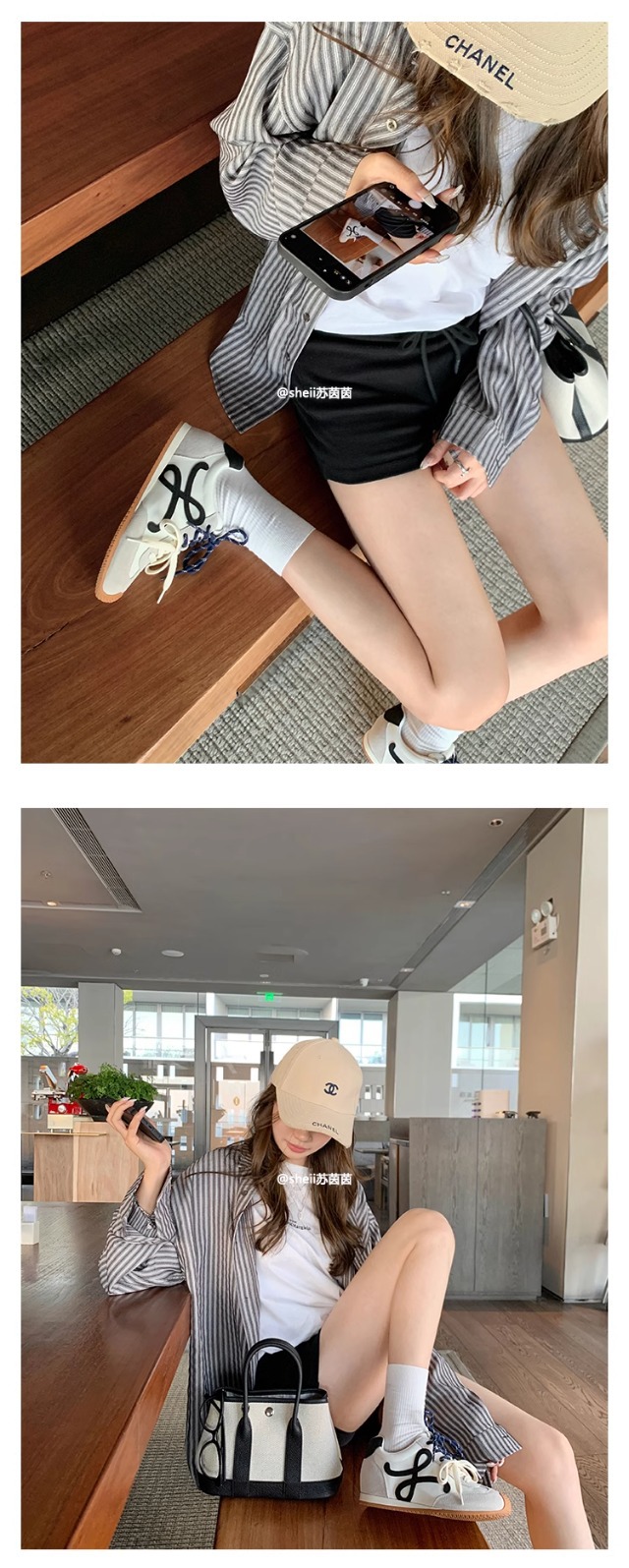 苏茵茵同款7cm内增高版~复古小歪头鸳鸯鞋带休闲鞋德训鞋女阿甘鞋详情10