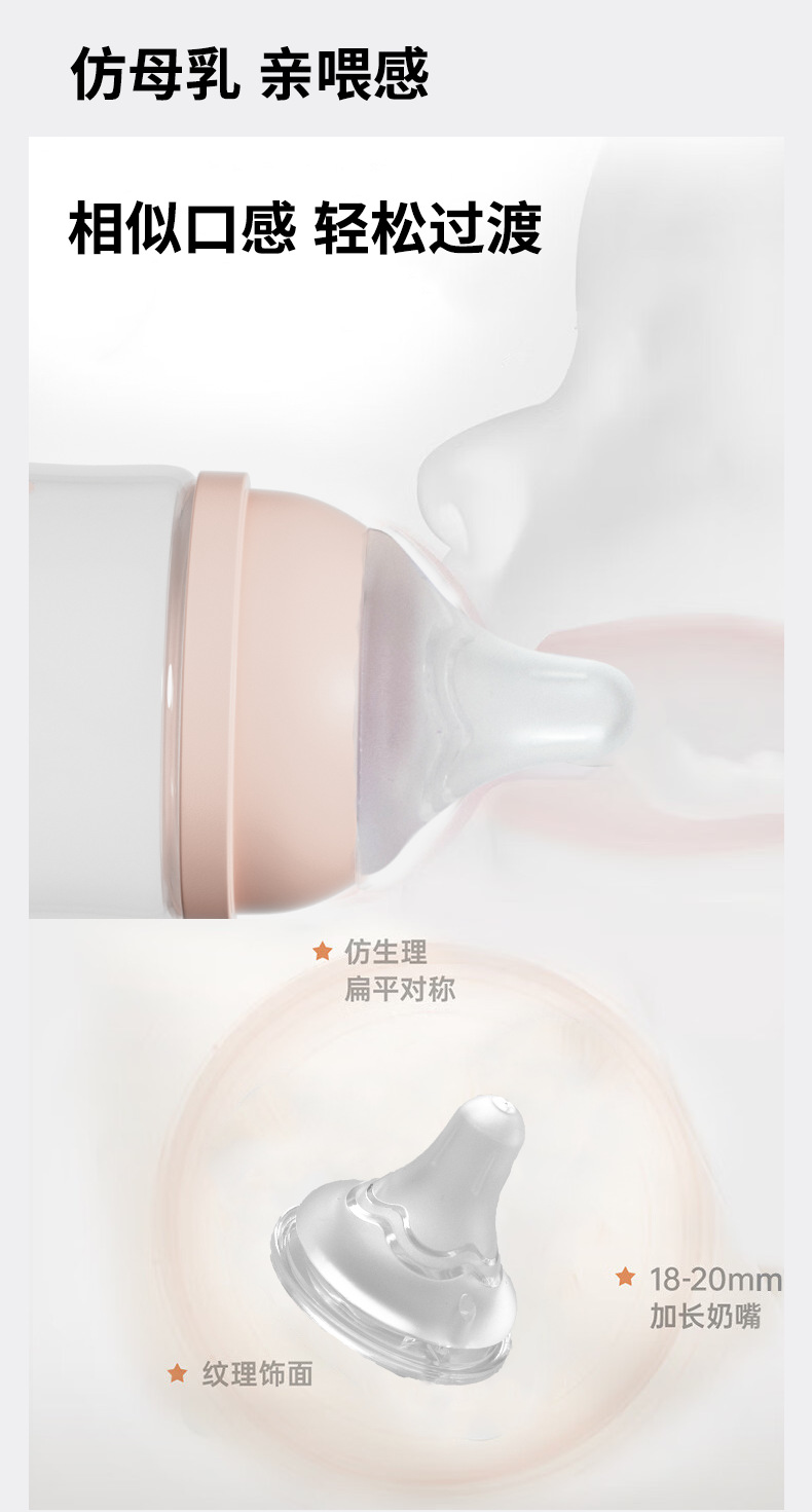 新生婴儿宝宝奶瓶耐摔喝奶防胀气初生0一6个月1到2岁以上防呛套装详情6