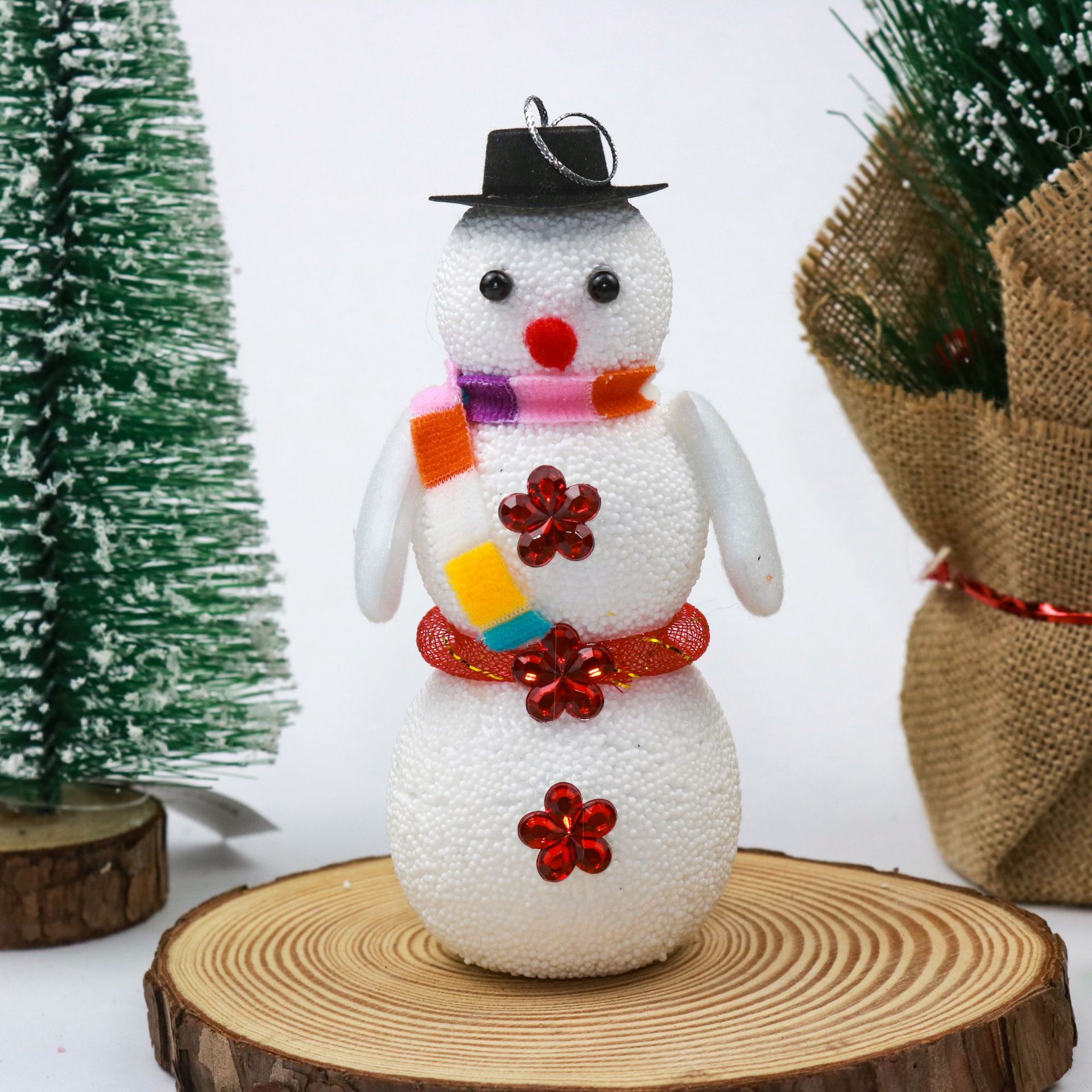 Large three-layer Christmas foam snowman three-dimensional decorative ornaments, scene Christmas pendants, handicrafts and gifts pic 2