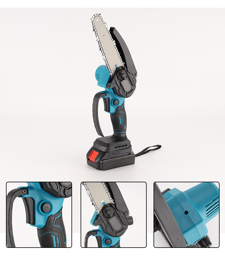 跨境多功能6寸电链锯迷你园林修枝锯大功率无刷8寸伐木锯锂电锯详情13