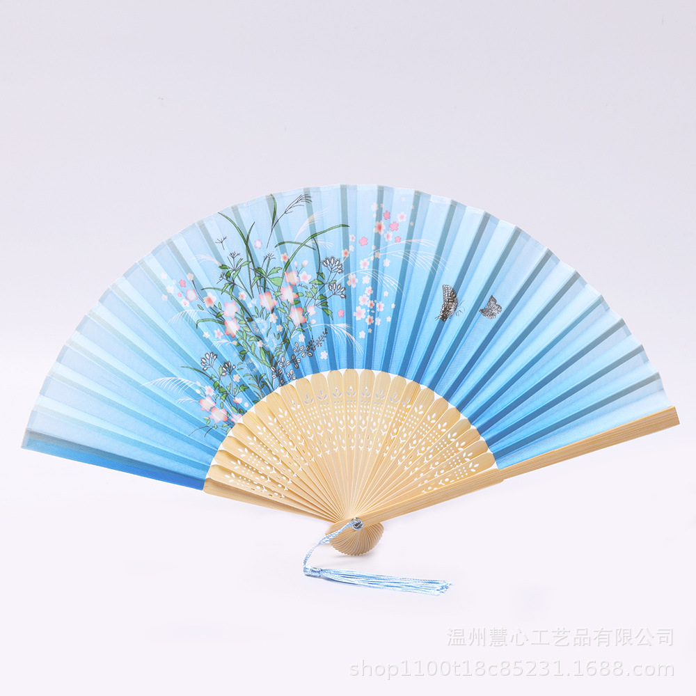 扇子中国风一笑扇 日式折扇古典舞蹈旗袍扇粉色少女桃花扇古装梅详情16