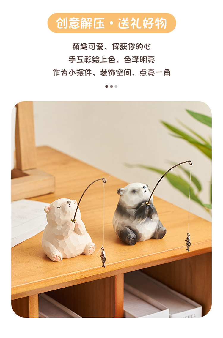 Squinting animal fishing ornaments, desk atmosphere decoration, computer monitor ornaments, small gifts for good luck when coming ashore pic 10