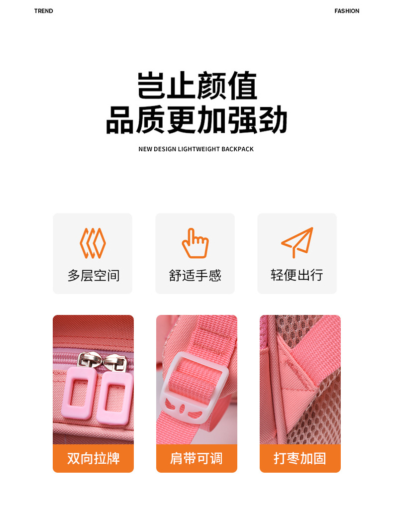 小学生书包卡通库洛米一二年级萌娃双肩背包耐脏护脊减压儿童背包详情4