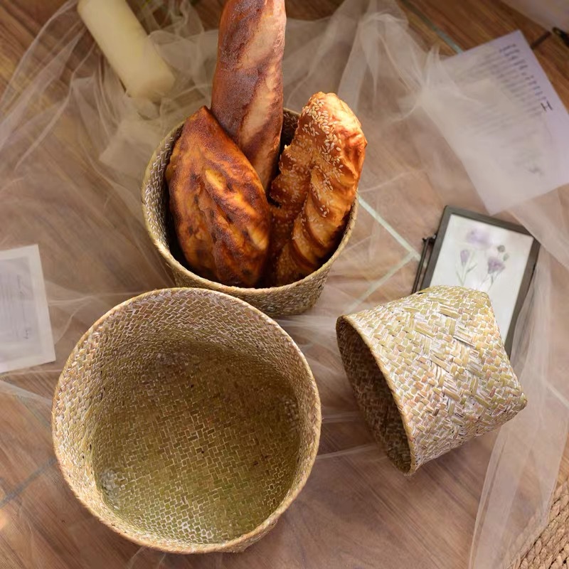 天然草编植物花篮花创意手工柳编藤编花盆多肉花园艺批发编织篮详情6