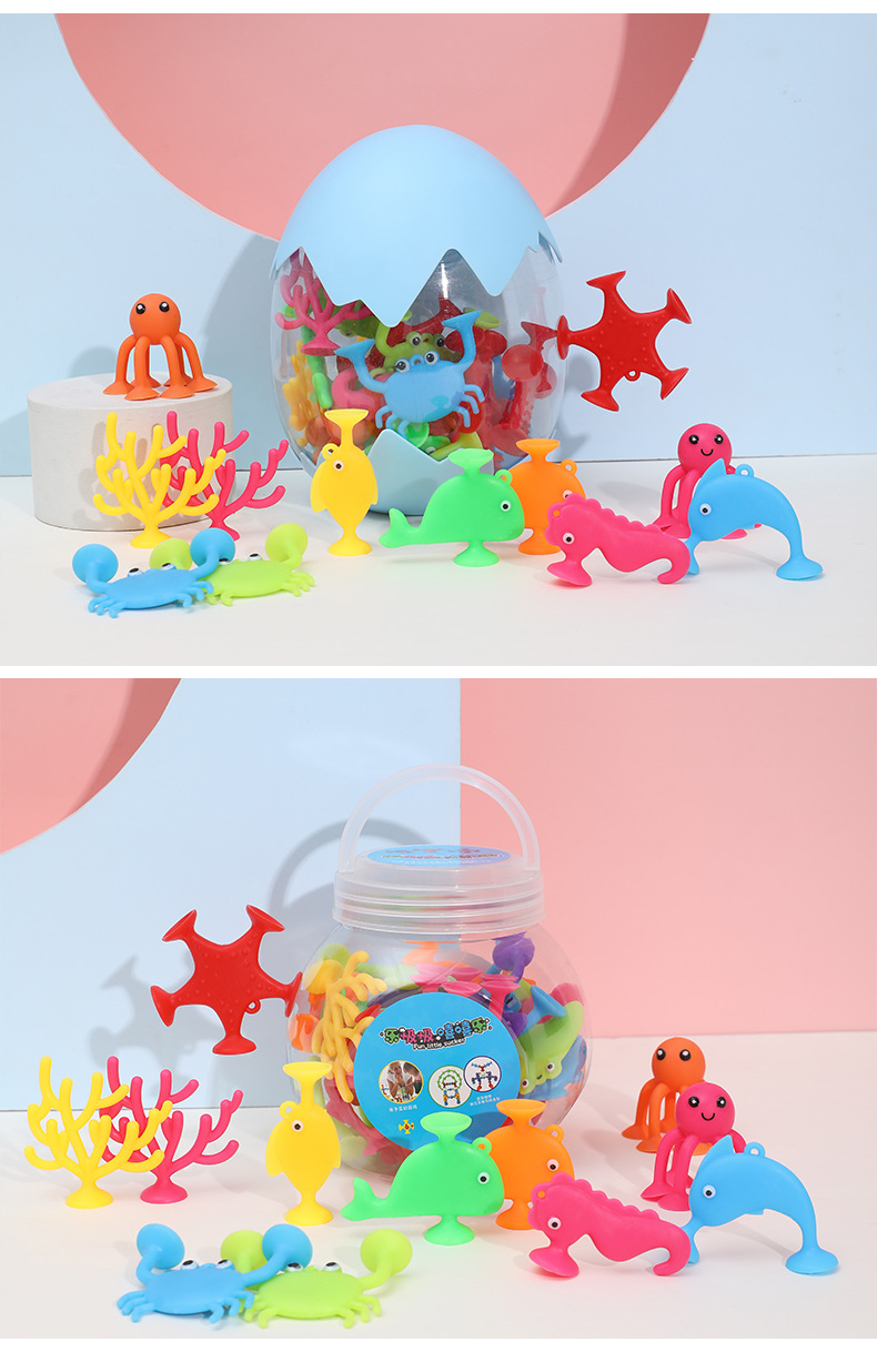 热销海洋系列动物公仔吸盘玩具吸吸粘粘乐洗澡卡通过家家玩具详情14