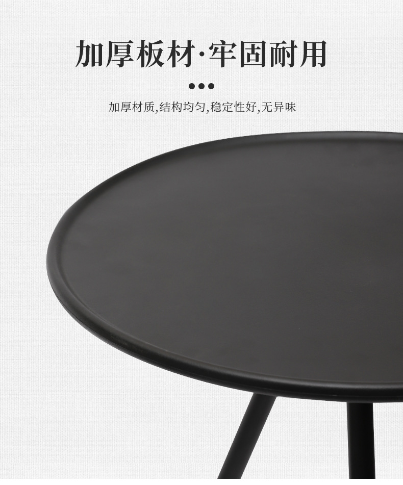 Outdoor triangular folding table, portable and easy to store, round table, small adjustable camping table, tripod, stainless steel pic 6
