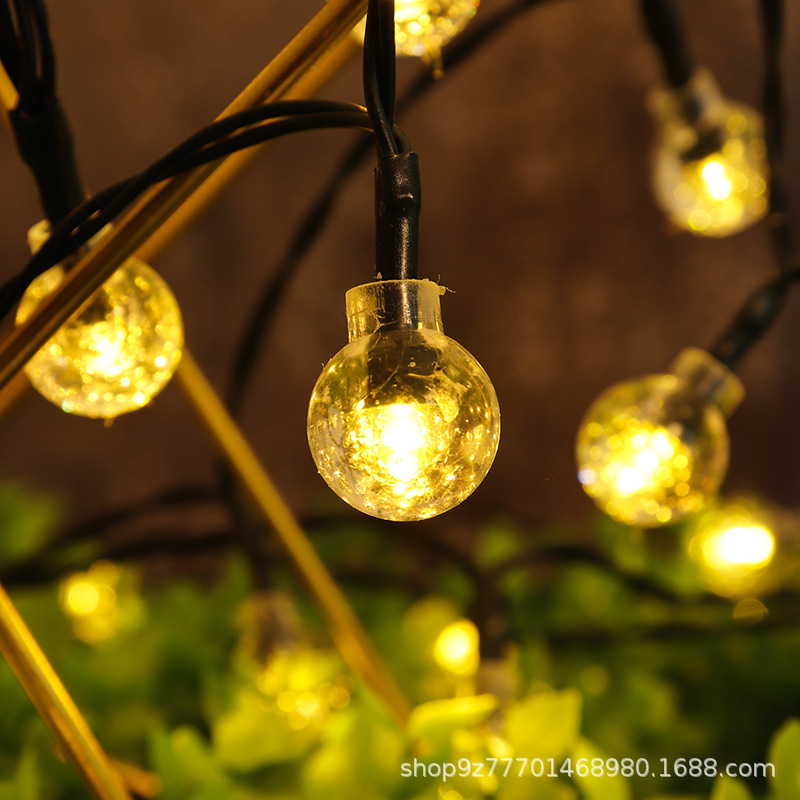 Solar air cannon ball lights, string of colored lights, LED light strings, romantic Internet celebrity decoration, bubble ball lights, camping decorative lights pic 4