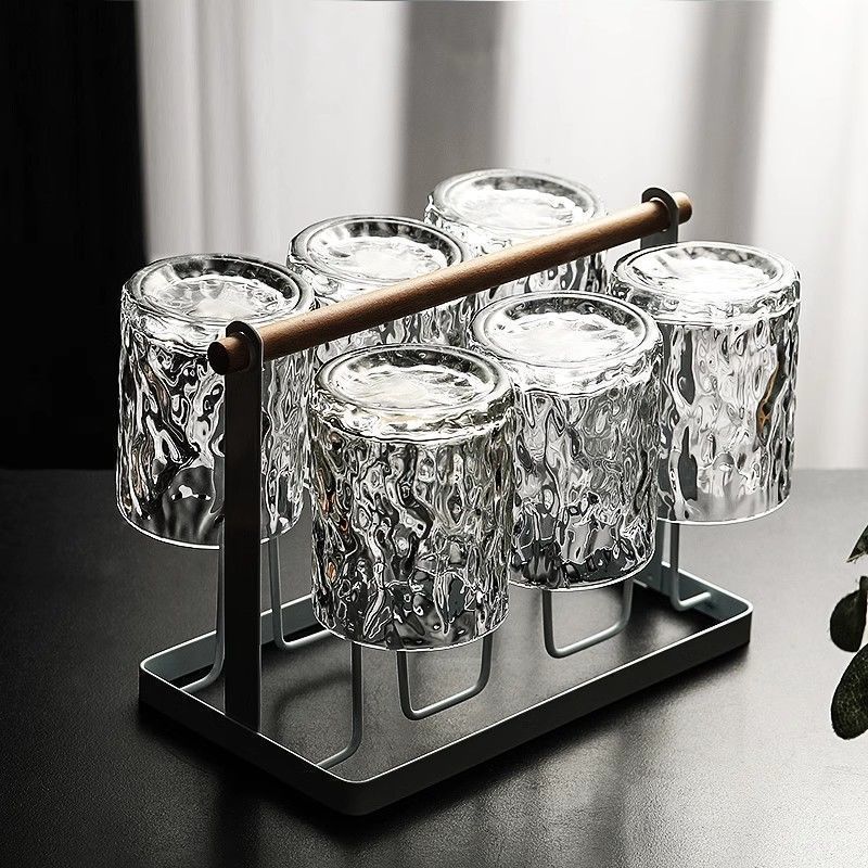 A set of 6 thickened heat-resistant glass cups for home use, including transparent drinking cups, tea cups, milk, juice and beer cups pic 1