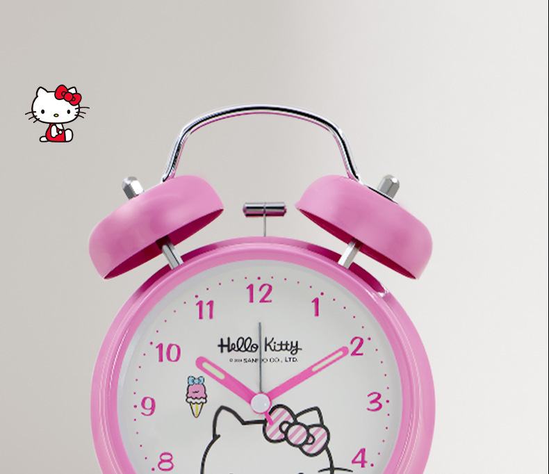 Sanrio genuine alarm clock for students, super loud Kuromi multi-functional silent night light, cute Hello Kitty clock pic 9