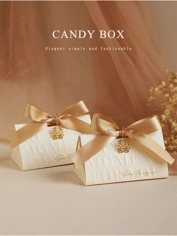 New high-end wedding candy box for 2025 wedding, triangular empty box as a souvenir wholesale pic 5