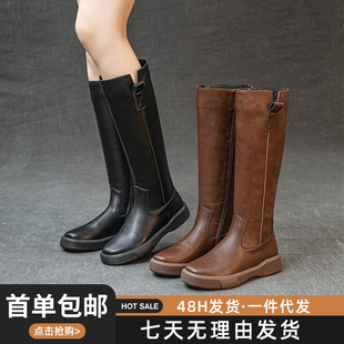 百搭秋冬马丁靴女厚底真皮加绒短靴子黑色瘦瘦骑士靴2025新款女鞋详情7