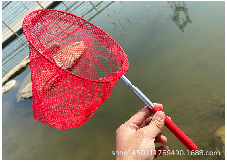 儿童小抄网彩色折叠小水桶不锈钢伸缩捞鱼小网兜户外昆虫网蝴蝶网详情16