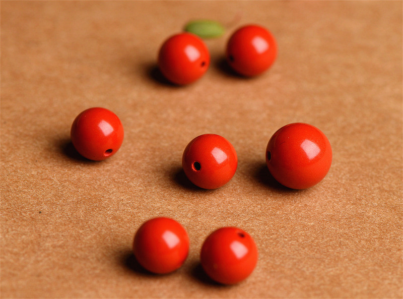 Jiuya Crystal natural raw ore cinnabar loose beads, purple gold sand round beads, semi-finished products, imperial red sand decorative beads pic 18