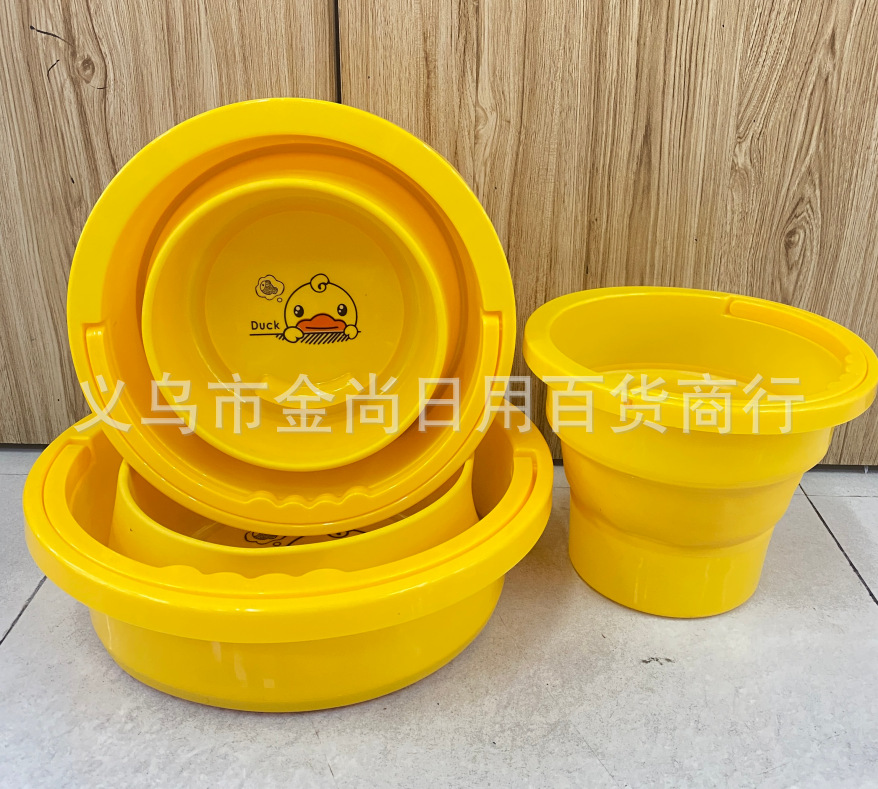 小黄鸭水桶便携式可折叠水桶学生宿舍家用车载户外加厚大小号水桶详情3