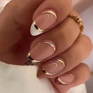 Wearable nail art pieces, artificial nail products, detachable, simple lemon ice transparent, popular online style Douyin nail art hair replacement pic 2