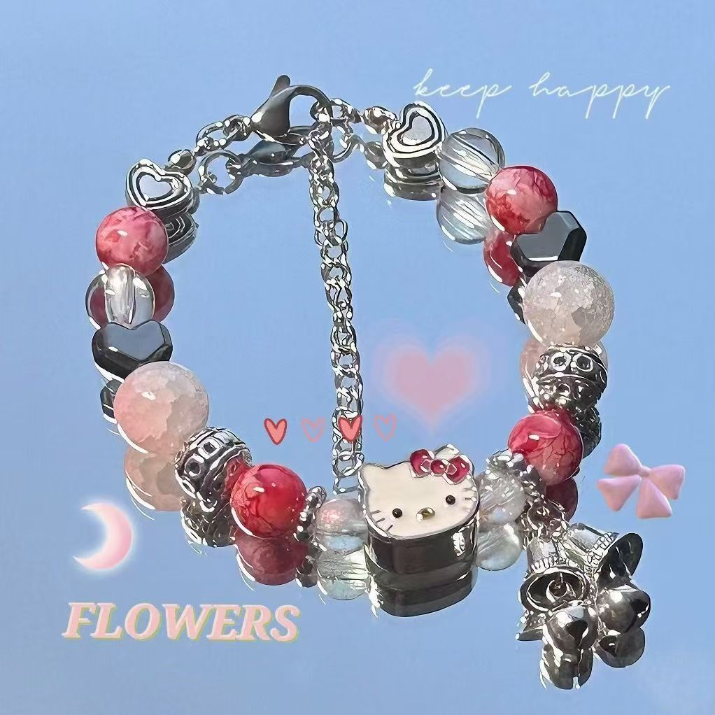 小红书同款KT猫铃铛手链女小众设计高颜值卡通手饰品送闺蜜礼物详情4