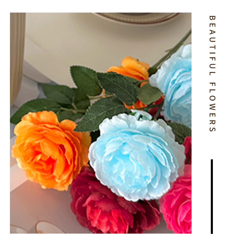 3头洋牡丹仿真花假花绢花婚庆布置家居装饰花束塑料花三头洋牡丹详情12