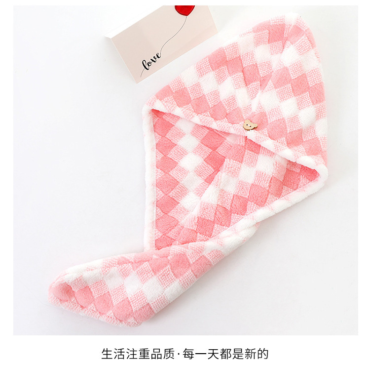 【 Chi Jia 】 Coral Fleece dry hair cap, Absorbent shampoo towel, Hair drying headscarf, cute shower cap, dry hair towel pic 14