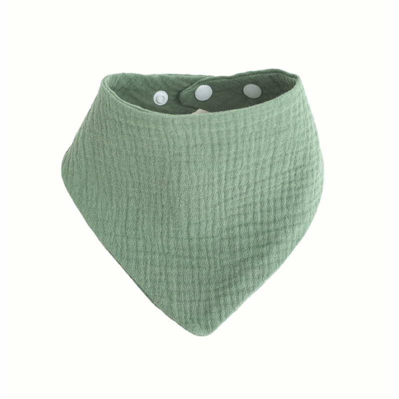 跨境亚马逊婴儿素色三角巾纯棉吸水新生儿口水巾绉布防脏透气围嘴详情20