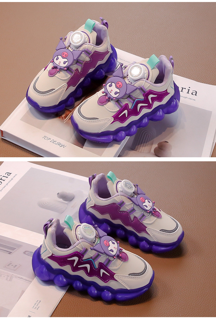 【现货】女童库洛米纽扣鞋皮面运动鞋中大童休闲鞋秋季单鞋防水潮详情12