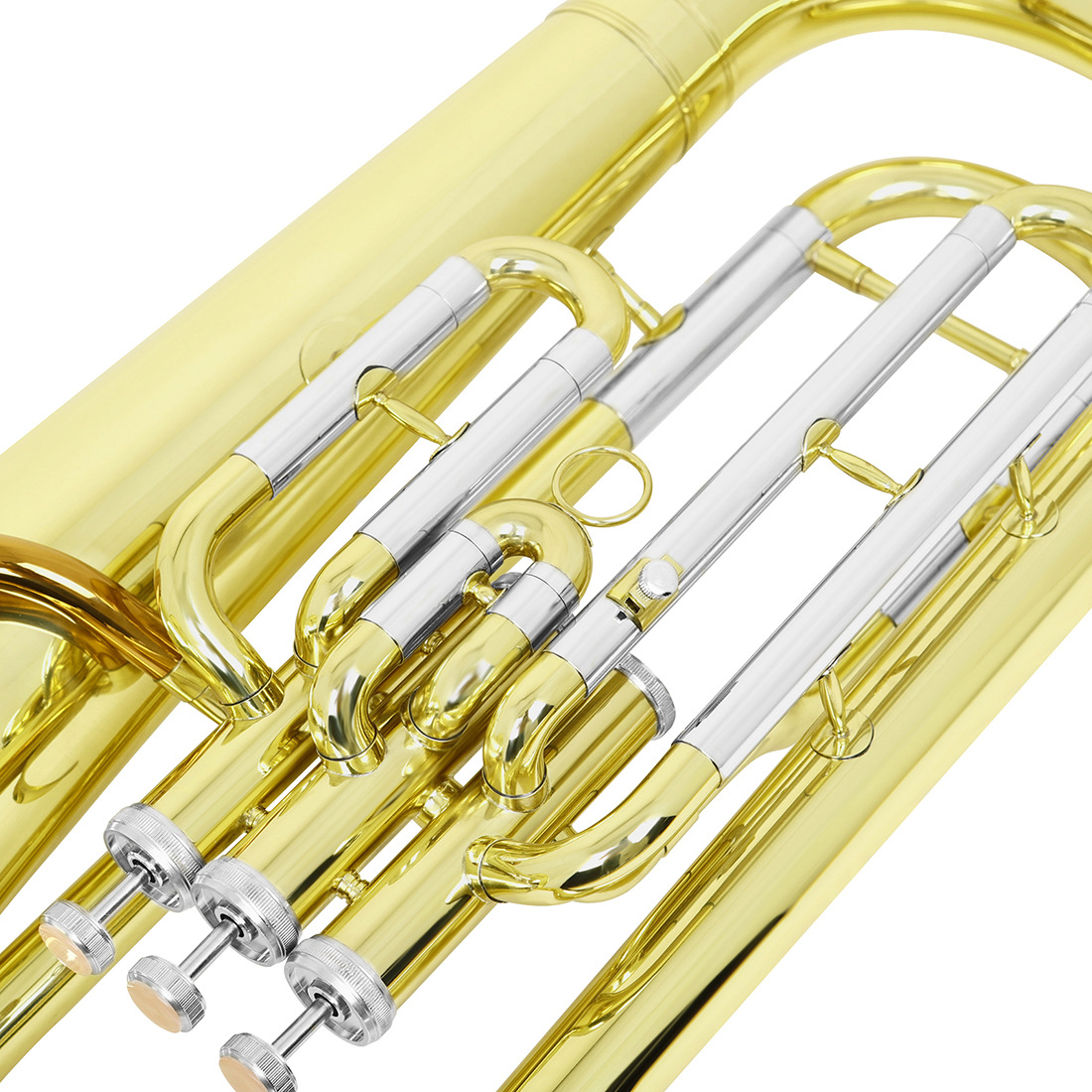 Comercio exterior abajo B tono 3 teclas de pie arriba bajo trompeta principiante juego profesional tuba cuerpo de tubo de cobre blanco llave vertical hug fabricantes pic 15