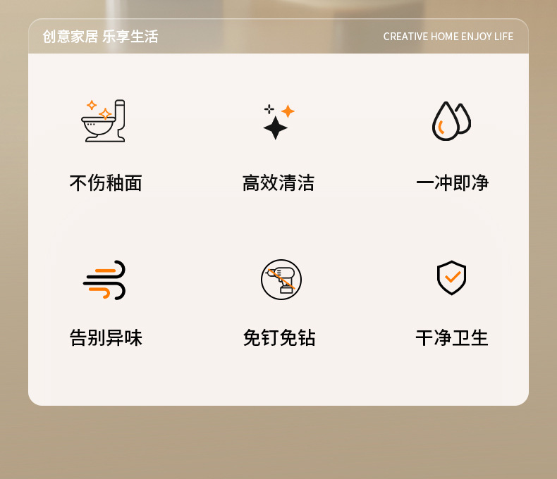 Toilet brush, a household wall-mounted cleaning brush with no dead corners and no need for drilling, a magic tool. Wholesale of detachable rod toilet brushes for bathrooms pic 5