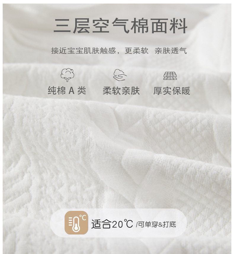 婴儿保暖衣连体衣纯棉新生儿春秋衣服宝宝秋冬三层夹哈衣详情6